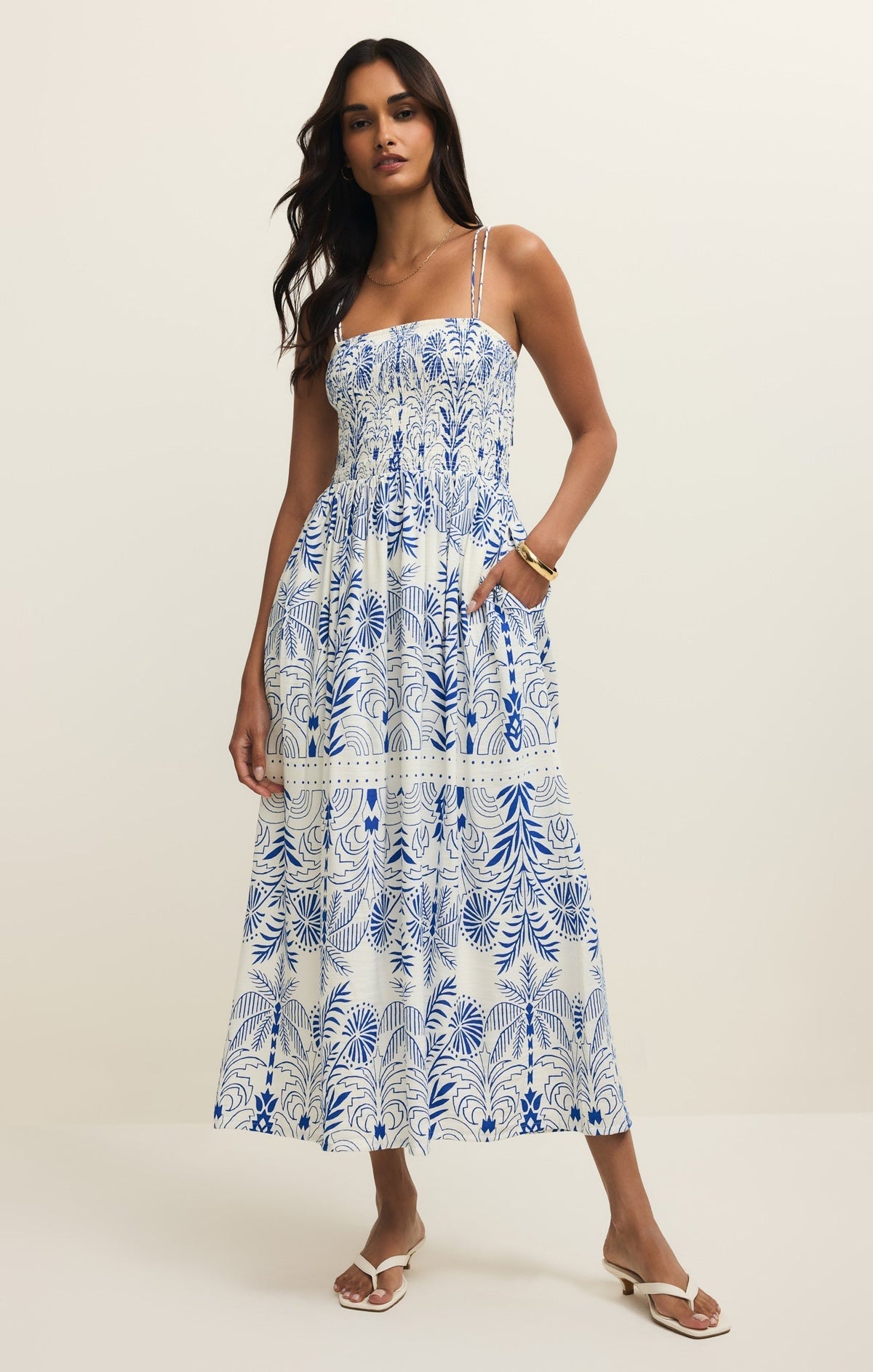 Nadine Airy Palm Maxi Dress
