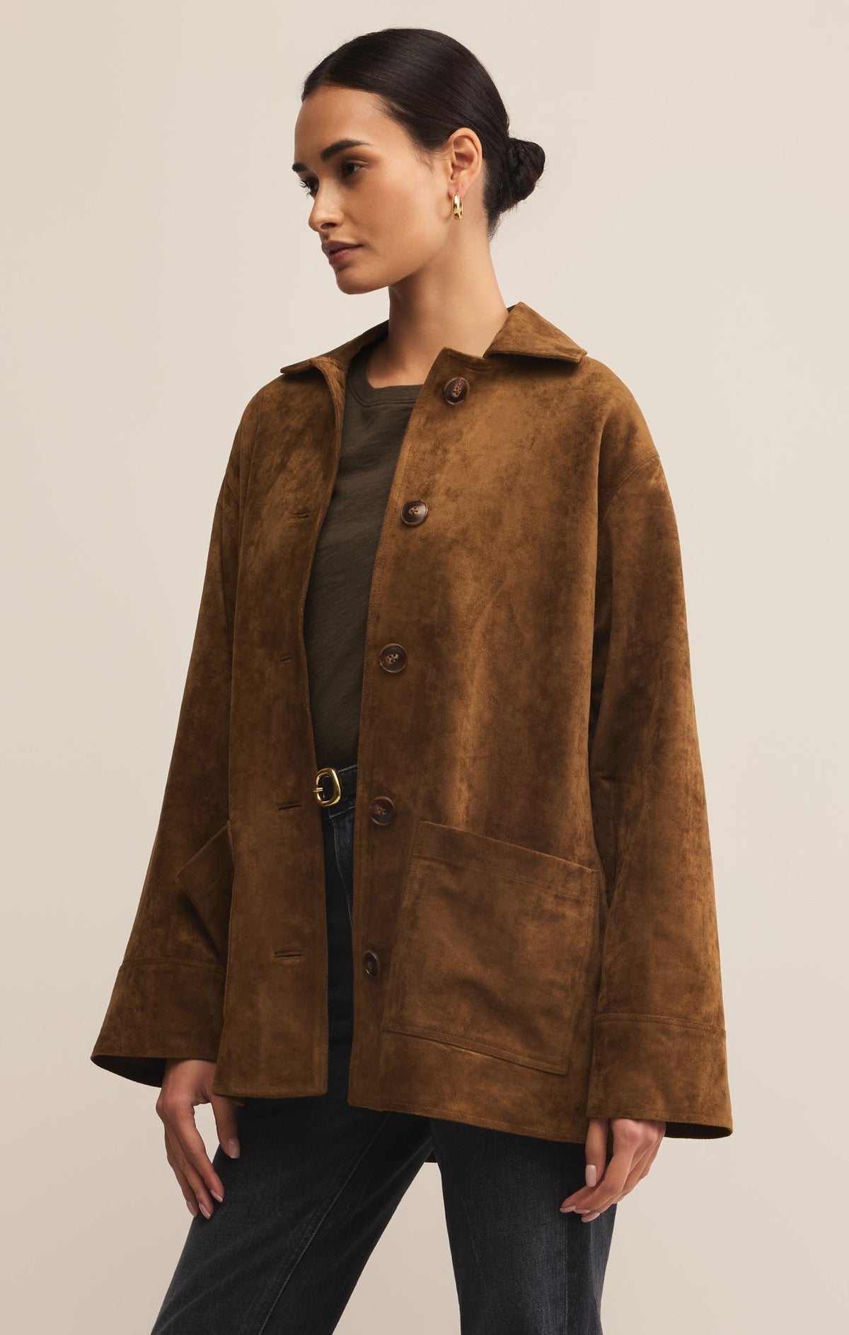 Decker Faux Suede Chore Coat