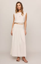 Brooke Smocked Linen Maxi Skirt