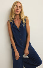 Fiona Jersey Denim Jumpsuit