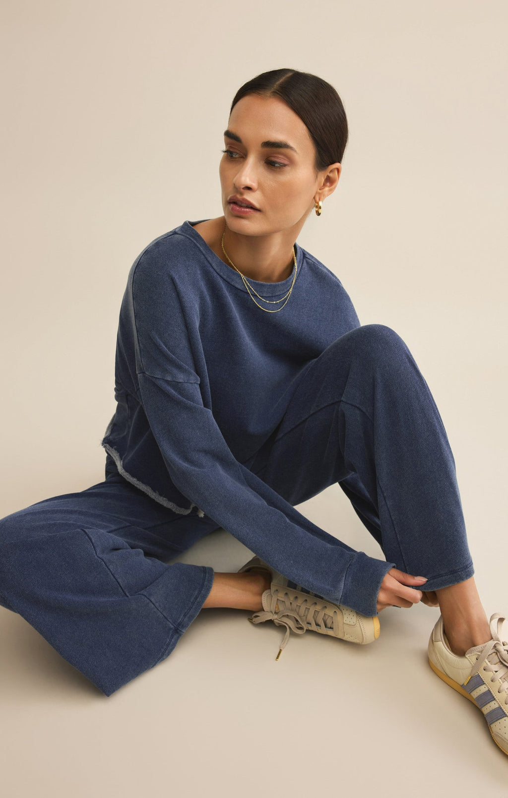 Circuit Knit Denim Sweatshirt
