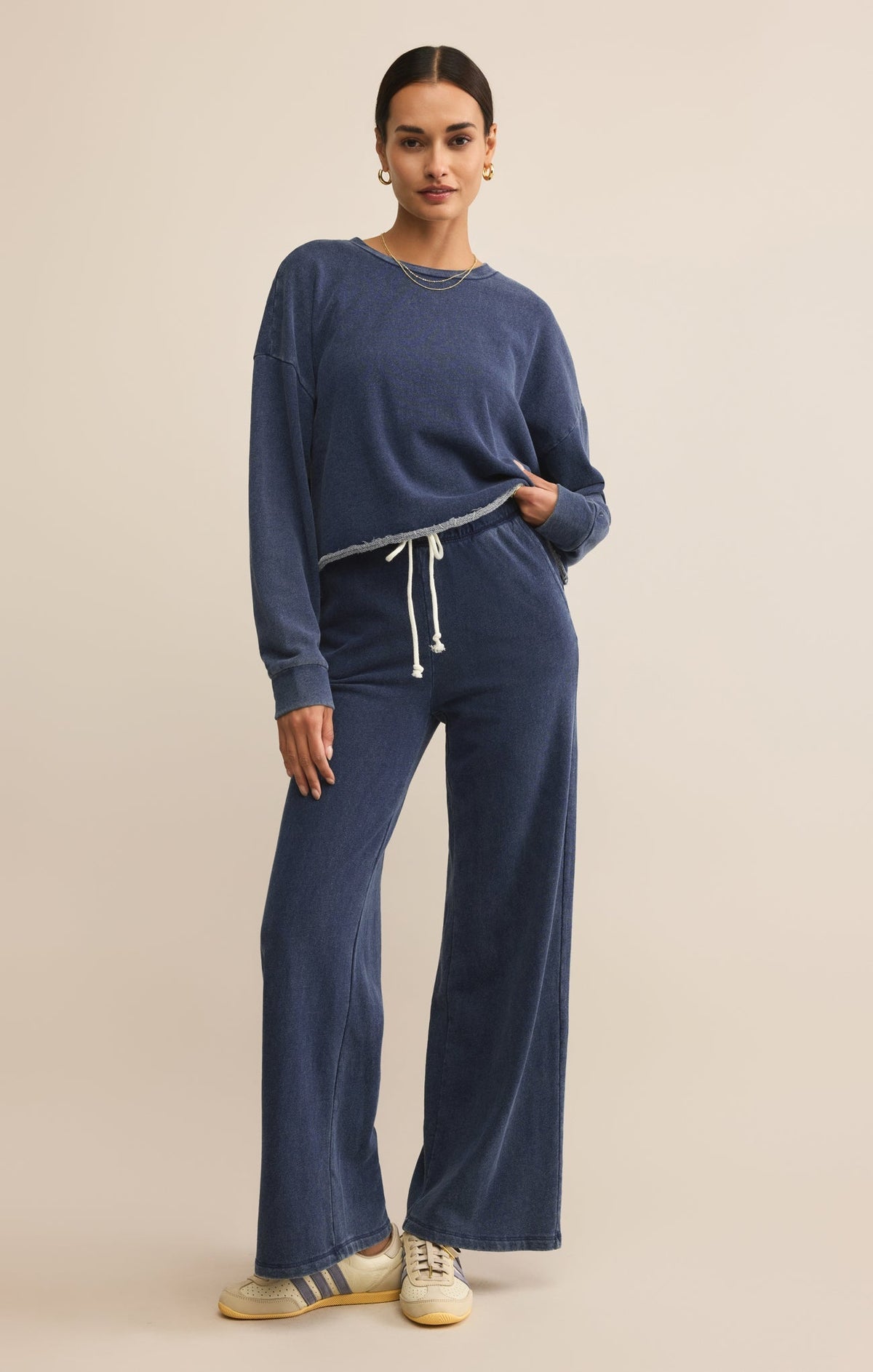 Circuit Knit Denim Sweatshirt