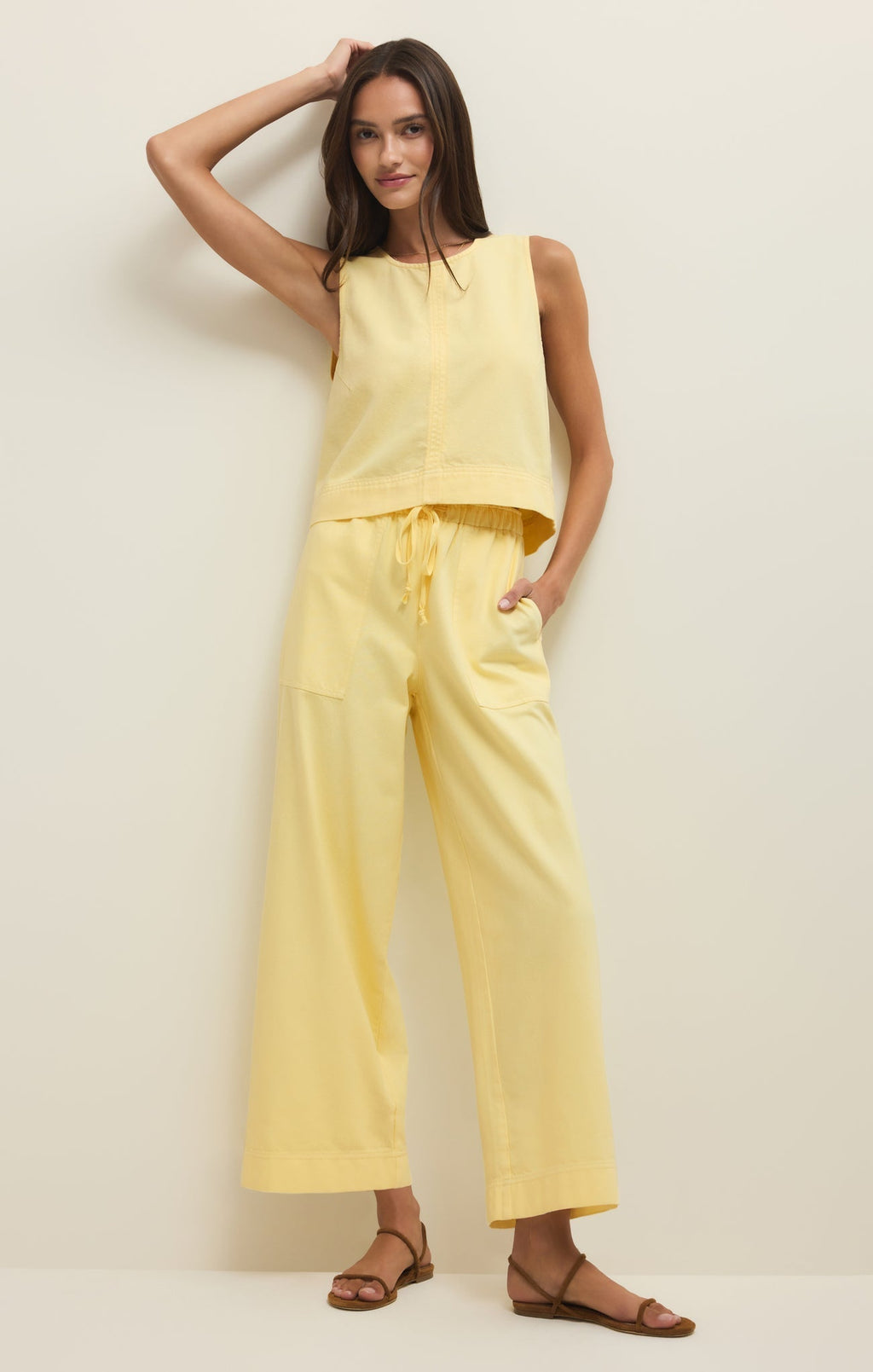 Sun Seeker Twill Cropped Tank