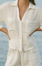 Helena Airy Gauze Button Up