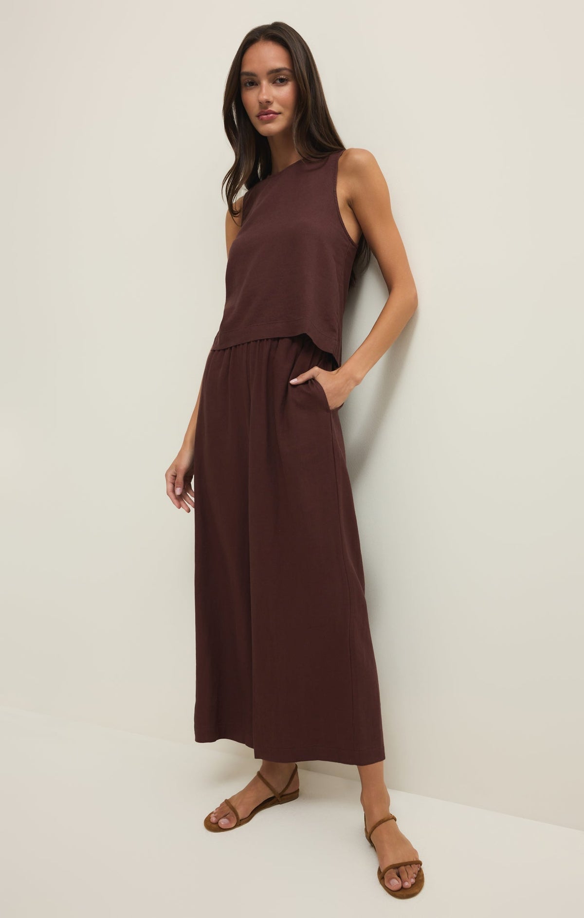 Sloane Linen Cropped Tank