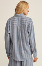 The Perfect Striped Linen Button Up