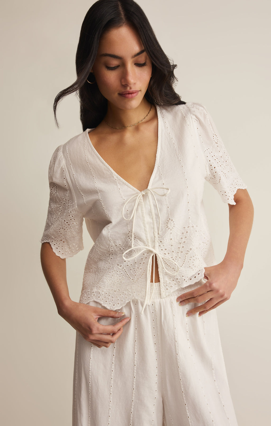 Oceanside Embroidered Top