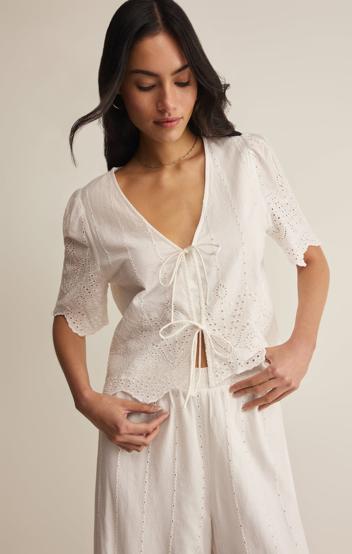 Oceanside Embroidered Top