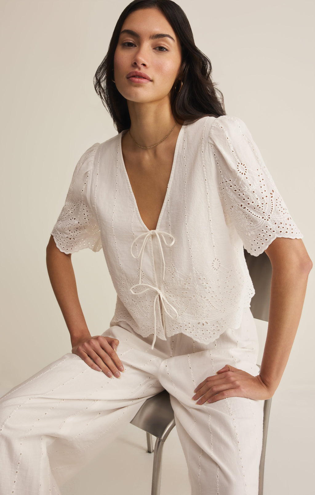 Oceanside Embroidered Top