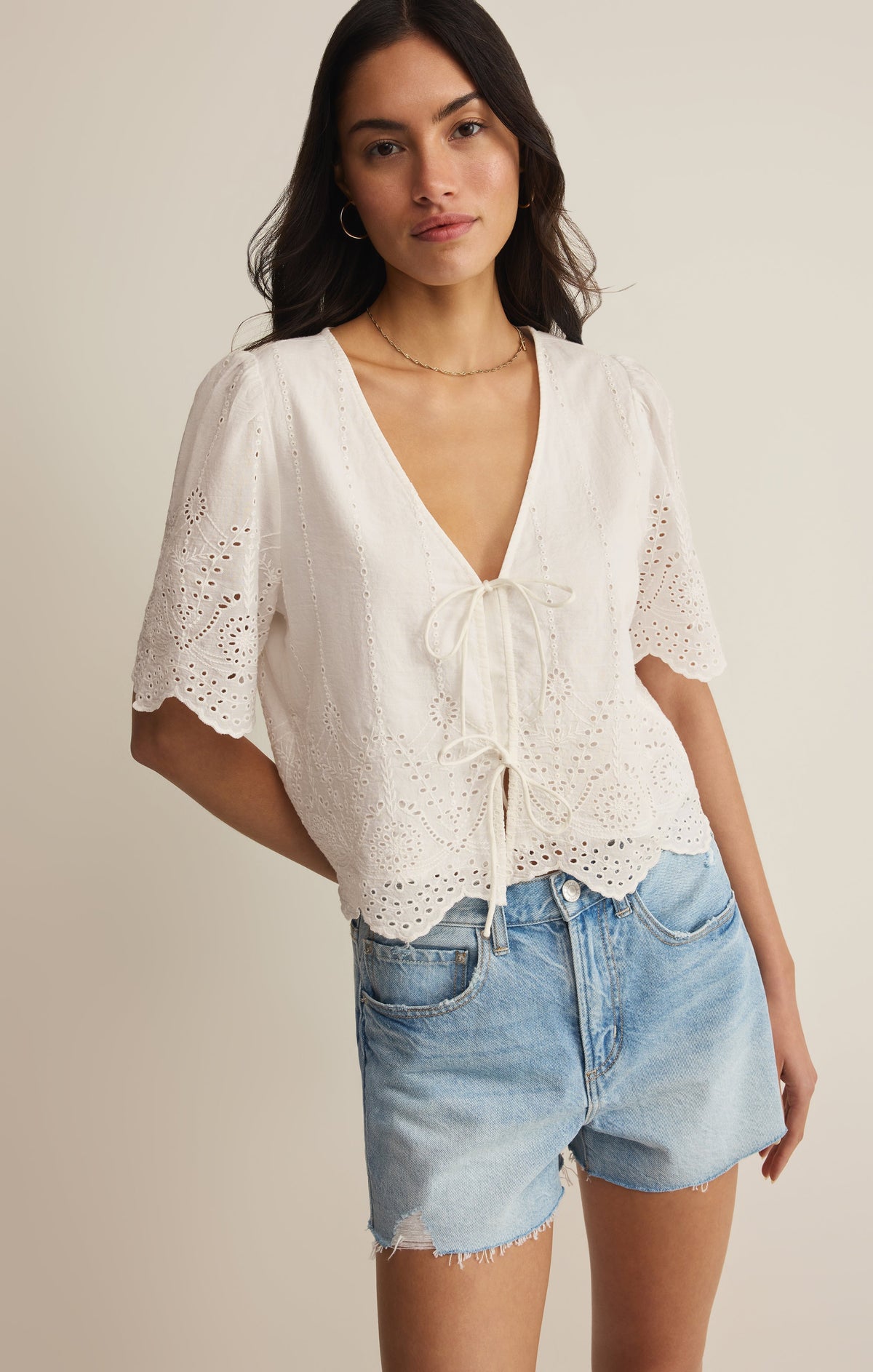 Oceanside Embroidered Top