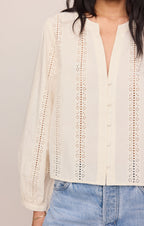 Louella Embroidered Button Up Top
