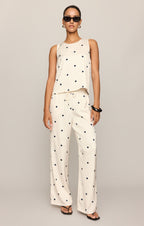 Alice Satin Dot Sleeveless Top